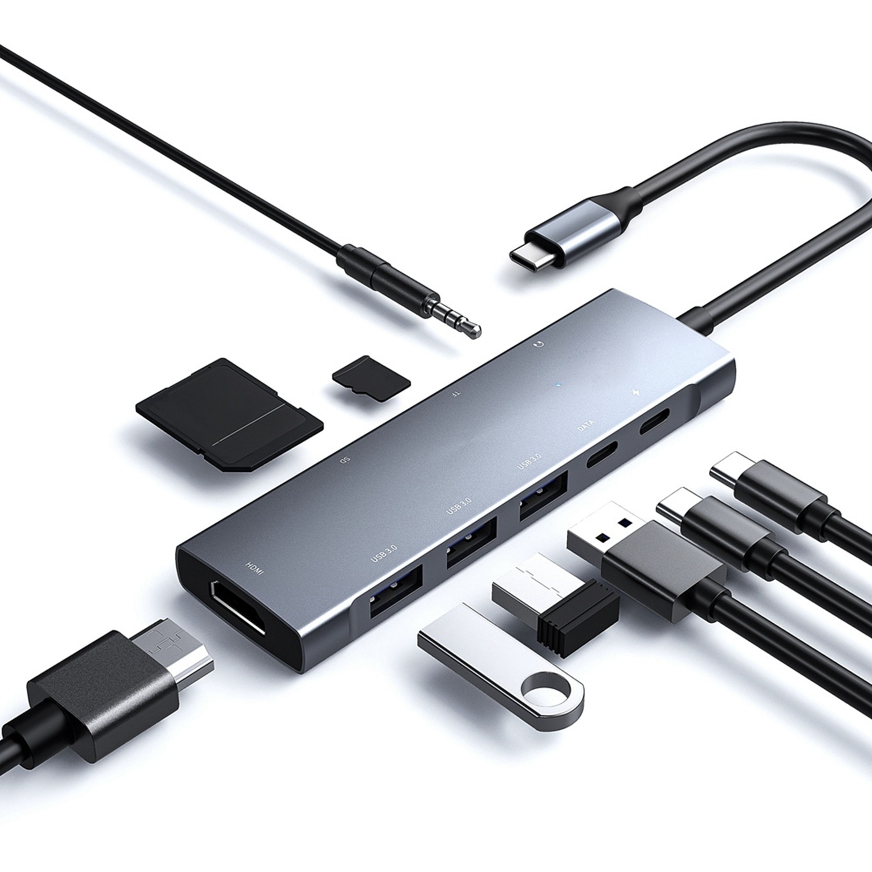 PC ƮϿ USB 3.0 CŸ , HDMI ȣȯ PD SD, TF , 3.5mm  , 9 in 1,  , ƺ ο